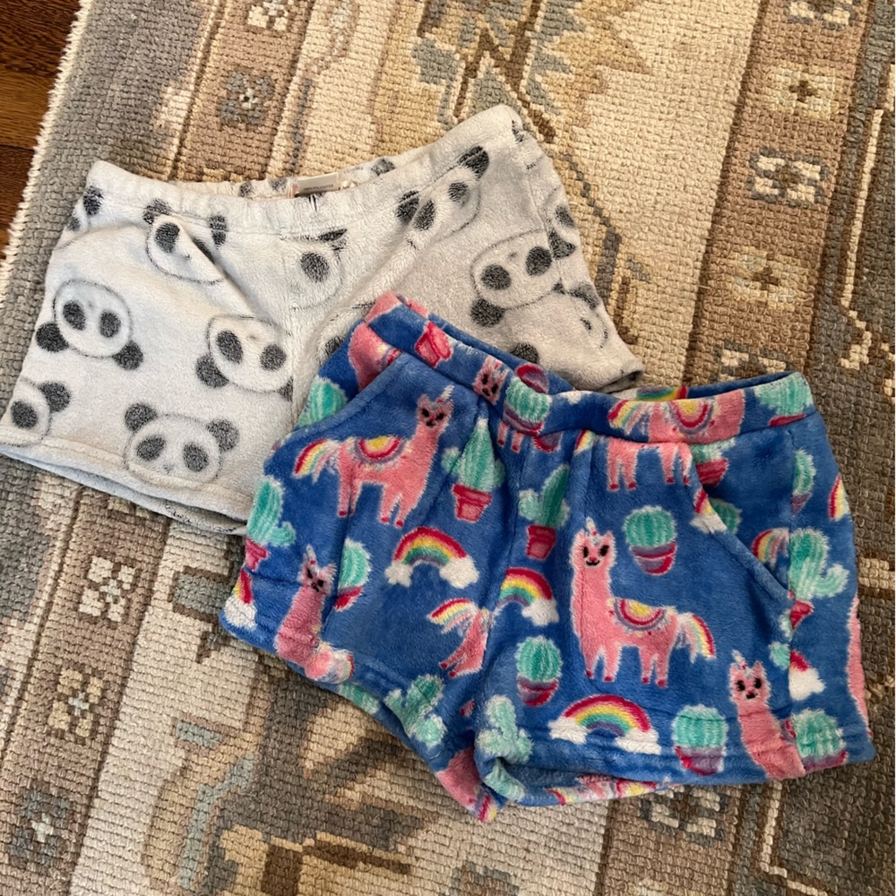 Candy Pink brand fleece girls fleece pajama shorts - Size 7/8